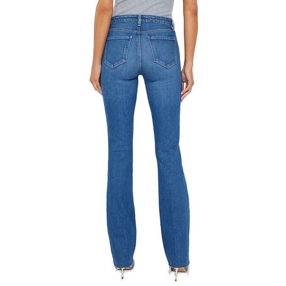 L'AGENCE JEANS WOMENS SIZE 29 RUTH HIGH RISE STRAIGHT RAW HEM STOCKTON BLUE NEW - Picture 2 of 14